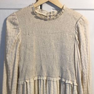 Midi Ivory Ruffle Dress